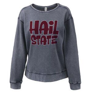 Hail State MSU Mississippi State Women's Mini Waffle Crew GRAY